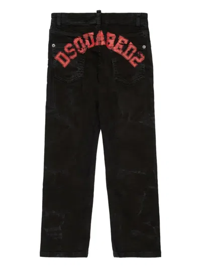 Dsquared2 Initial Logo Detail Trousers In Black