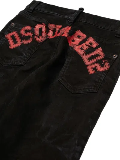 Dsquared2 Initial Logo Detail Trousers In Black