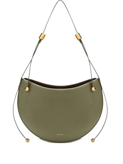 Furla Small Moonstone Leather Shoulder Bag In Green