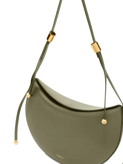 Furla Small Moonstone Leather Shoulder Bag In Green