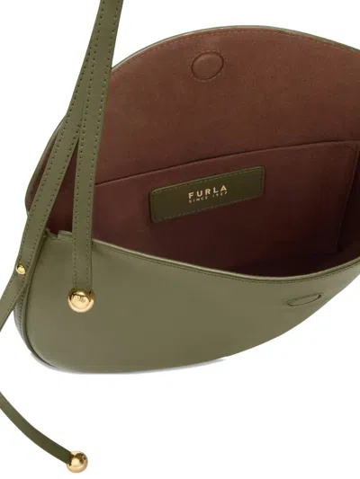 Furla Small Moonstone Leather Shoulder Bag In Green