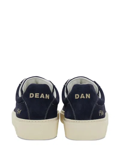 Dsquared2 Blue Low Top Sneakers With Logo Patch On The Tongue And Logo Lettering On The Heel In Suede Man In Animal Print