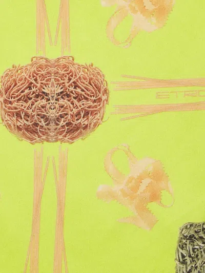 Pre-owned Etro Print Pocket Square In Green