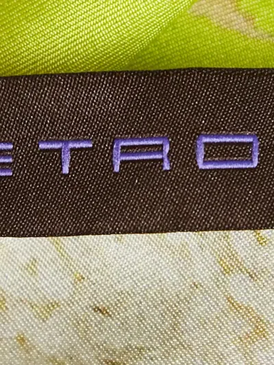 Pre-owned Etro Print Pocket Square In Green