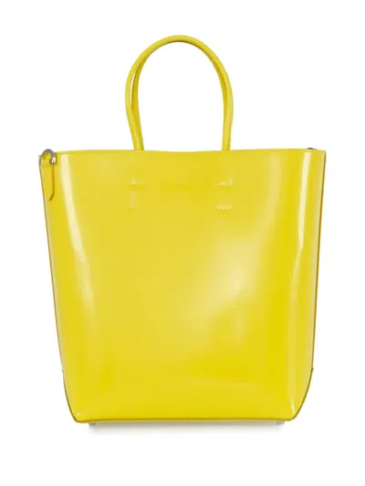 N°21 Logo-detail Leather Tote Bag In Yellow