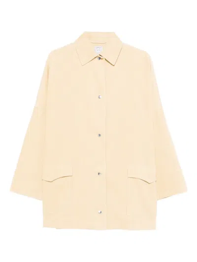 Totême Flap-pocket Coat In Neutral