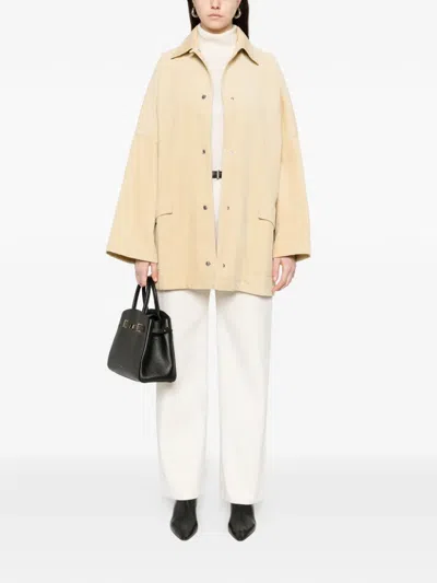 Totême Flap-pocket Coat In Neutral