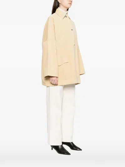 Totême Flap-pocket Coat In Neutral