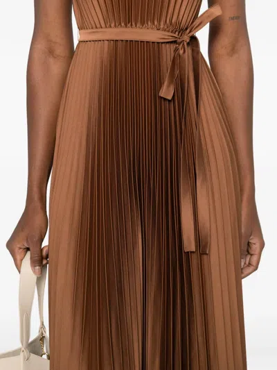 Joseph Volta Pleated Midi Dress In Brown