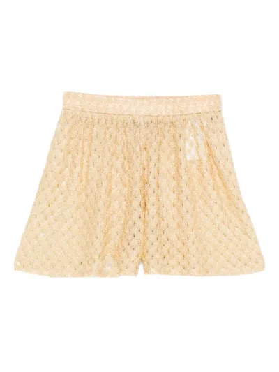 Missoni Lurex Detailed Shorts In Neutral
