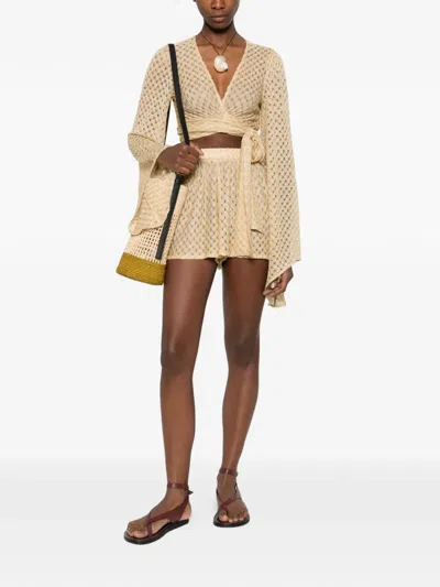 Missoni Lurex Detailed Shorts In Neutral