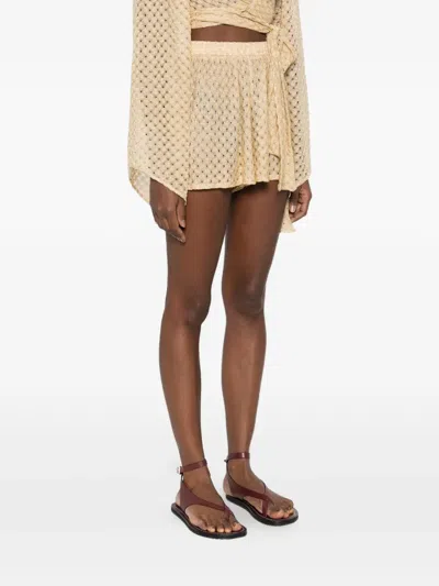 Missoni Lurex Detailed Shorts In Neutral