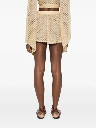 Missoni Lurex Detailed Shorts In Neutral