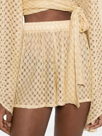 Missoni Lurex Detailed Shorts In Neutral