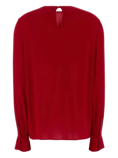 Valentino Crewneck Long-sleeved Top In Red