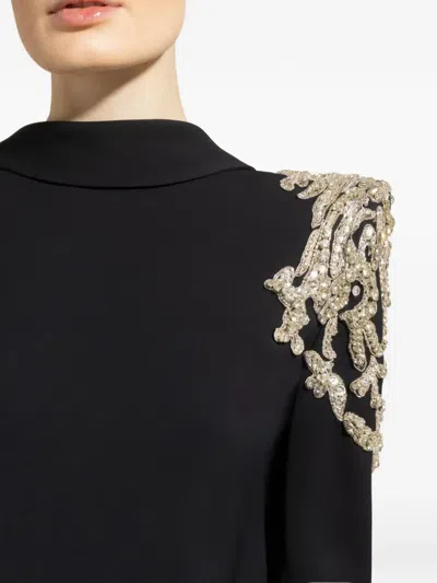 Zuhair Murad Rhinestone-embellished Long Dress In Black
