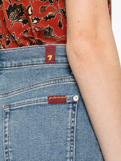 7 For All Mankind Buttoned Wide-leg Jeans In Blue