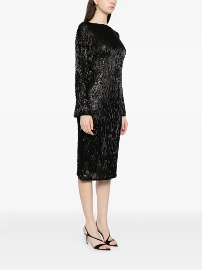 Dolce & Gabbana Sequinembellished Midi Dress In Black