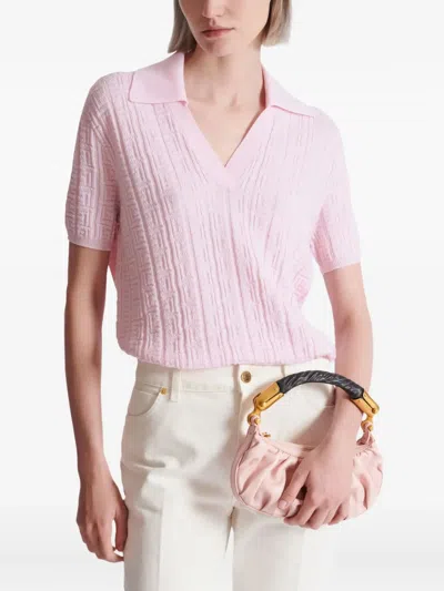 Balmain Mini Ebene Calfskin Tote Bag In Pink