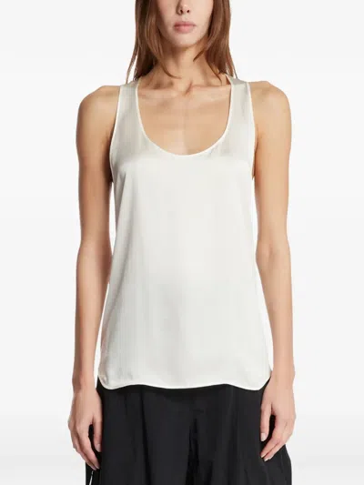 Wardrobe.nyc Scoop-neck Top In White