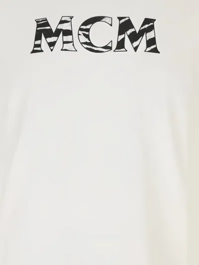 Mcm Logo T-shirt In Neutral