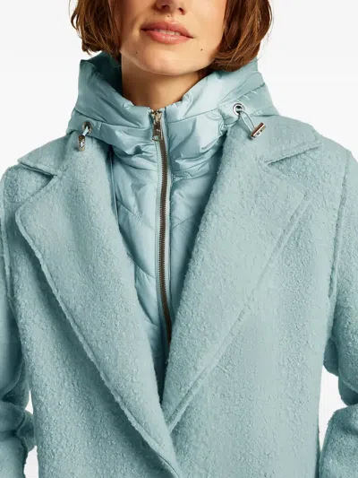 Beaumont & Fletcher Button Hooded Coat In Blue