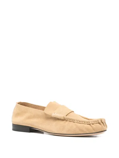 Pre-owned The Row Suede Loafers In Neutral