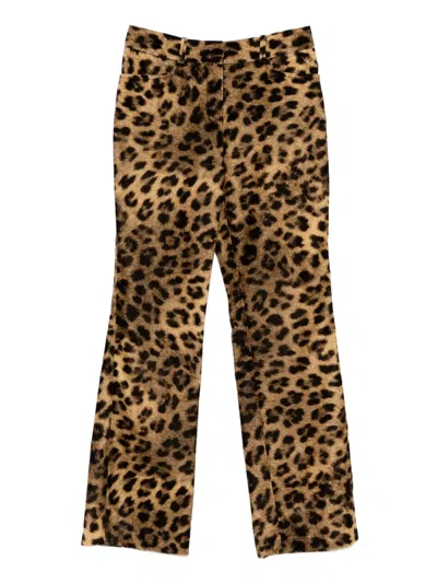 Ba&sh Animal-print Trousers In Brown