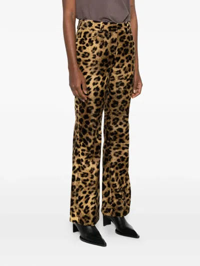 Ba&sh Animal-print Trousers In Brown