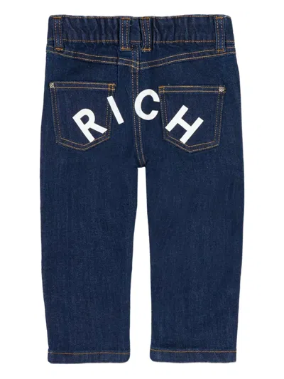 John Richmond Junior Back-logo Jeans In Blue