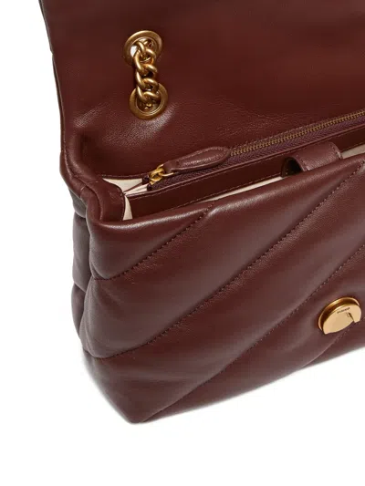 Pinko Medium Love Quilted Bird Cross Body Bag In Brown