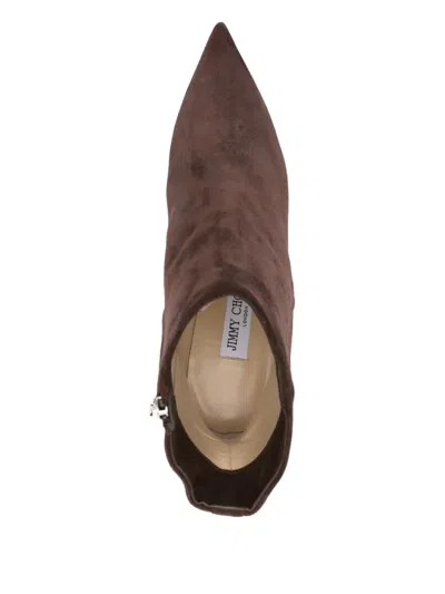 Pre-owned Jimmy Choo Frankie Pointed Ankle Boots In Brown