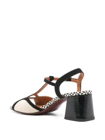 Chie Mihara Lipika T-strap Patterned Sandals In Black
