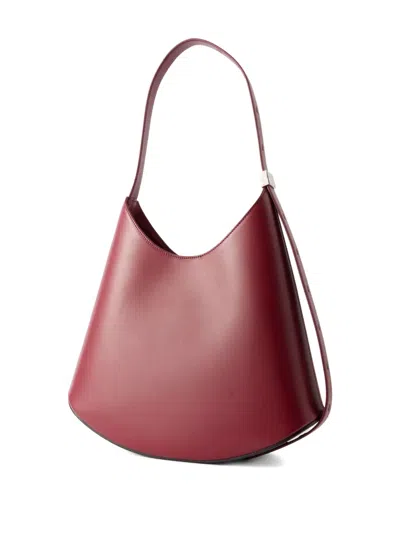Jil Sander Eldorado Leather Shoulder Bag In Red