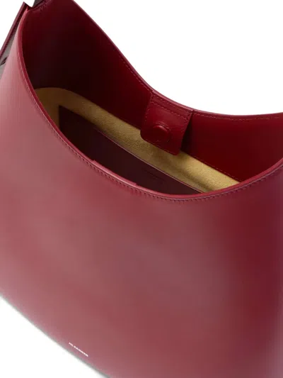 Jil Sander Eldorado Leather Shoulder Bag In Red