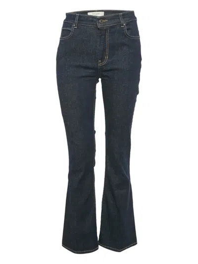 Pre-owned Weekend Max Mara Logo-patch Flared Denim Jeans In Blue