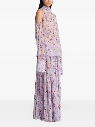 Balmain Flowers-print Blouse In Purple