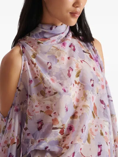 Balmain Flowers-print Blouse In Purple