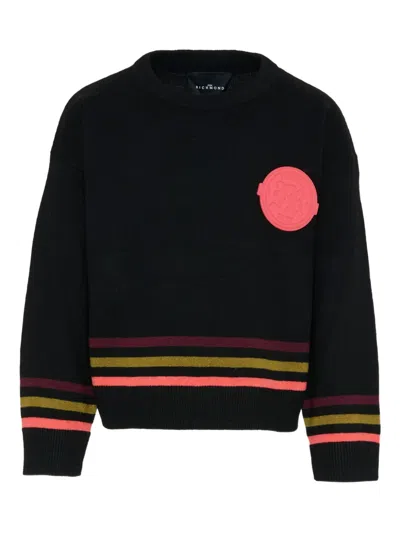 John Richmond Junior Logo Stripe Sweater In Black