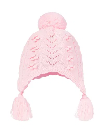 Louise Misha Pompom Tassel Beanie Hat In Pink