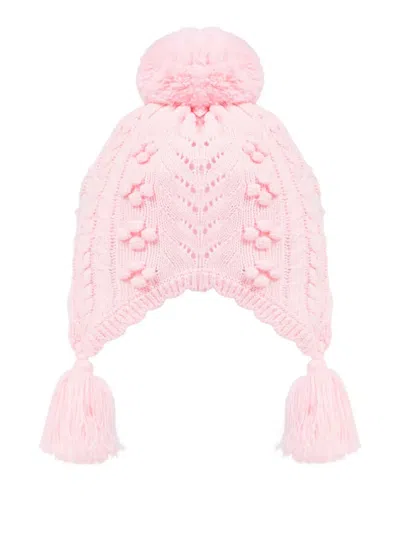 Louise Misha Pompom Tassel Beanie Hat In Pink