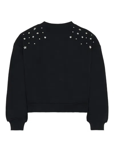 John Richmond Junior Star-stud Round-neck Sweatshirt In Black