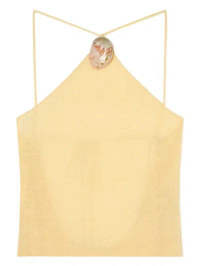 无袖挂脖超长连衣裙