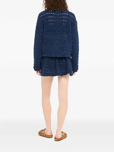 Alanui The Breath Of The Lagoon Buttoned Jacket In Blue