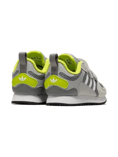 Adidas Originals Touch-strap Striped Sneakers In Gray