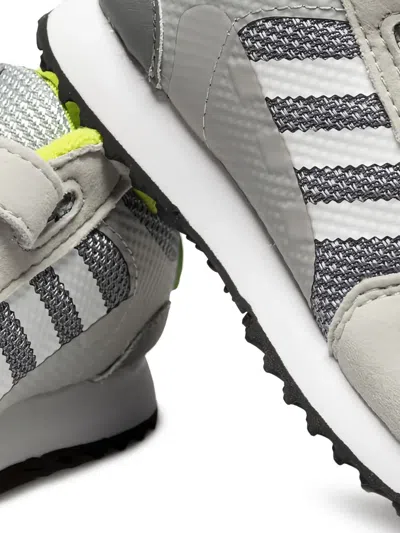 Adidas Originals Touch-strap Striped Sneakers In Gray