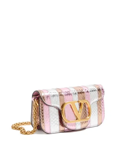 Valentino Small Locò Laminated Vlogo Tote Bag In Multi
