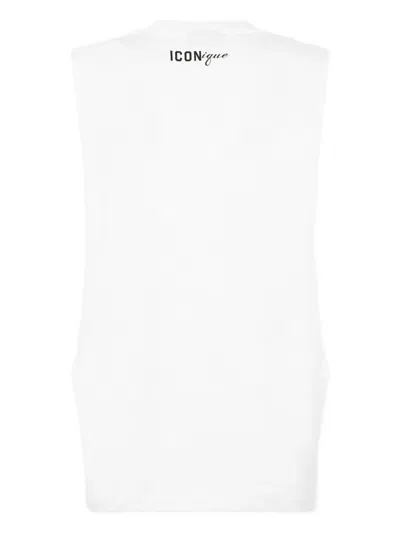 Dsquared2 Graphic-print Iconique Tank Top In White