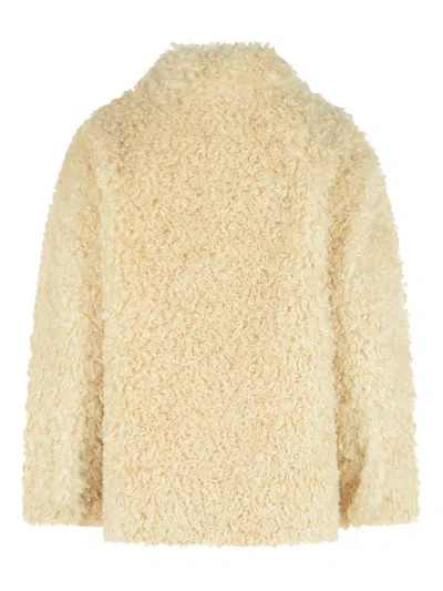 Isabel Marant Tarvey Sheepskin-effect Button Jacket In Neutral