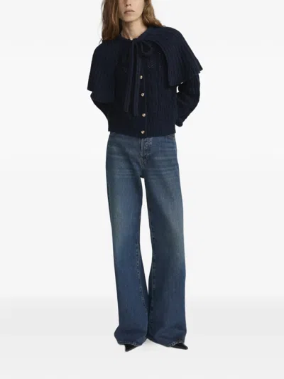 Frame Wide-leg Trousers In Blue